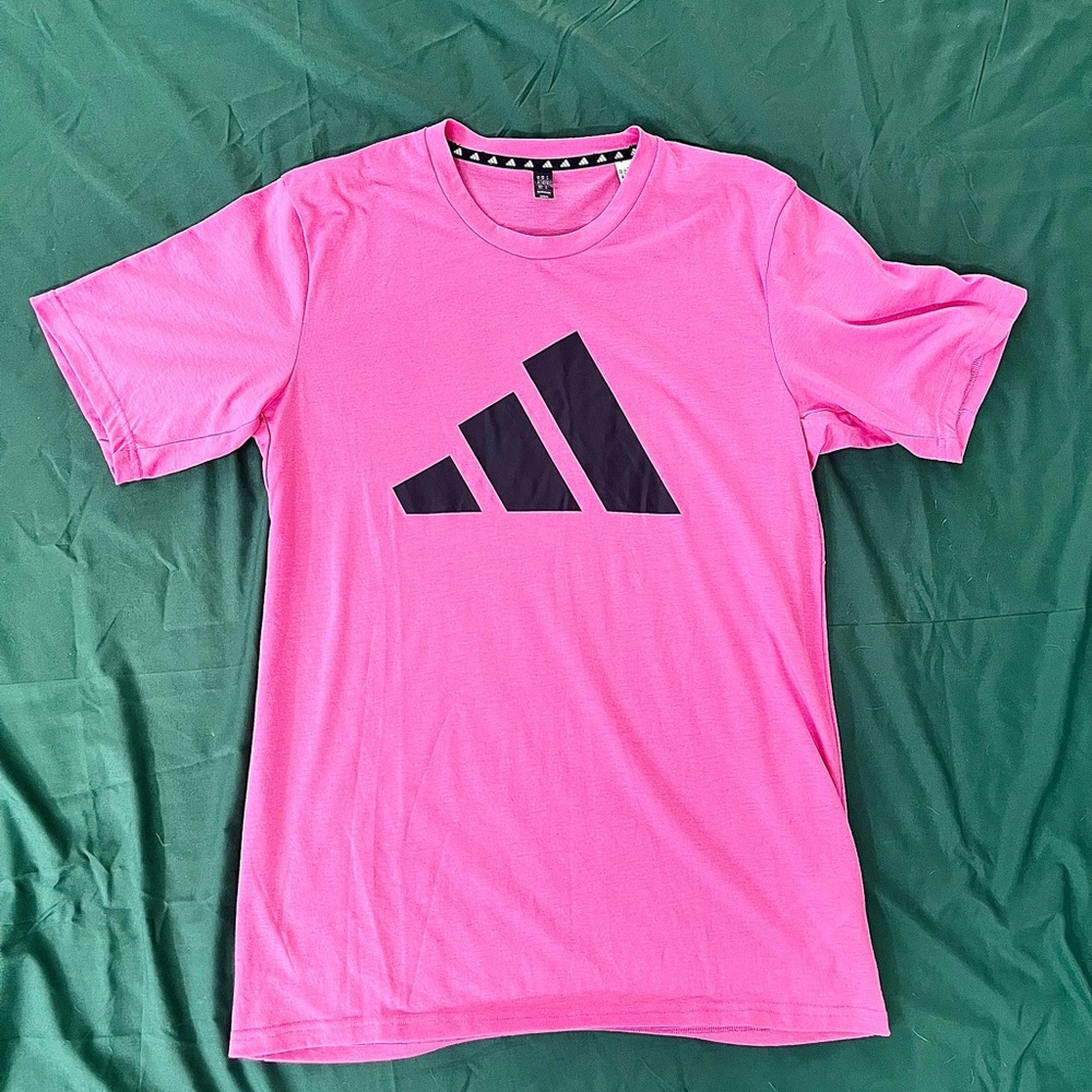 Adidas Pink T-Shirt with Black Logo